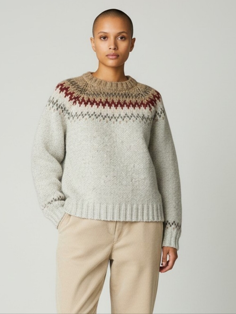 Abercrombie Fitch Wool Blend Nordic Sweater M Pullover Fair Isle Multi Color